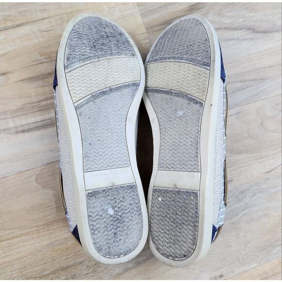 💚American Eagle Blue & Cream Canvas Loafers Size 8.5 - Picture 8 of 10
